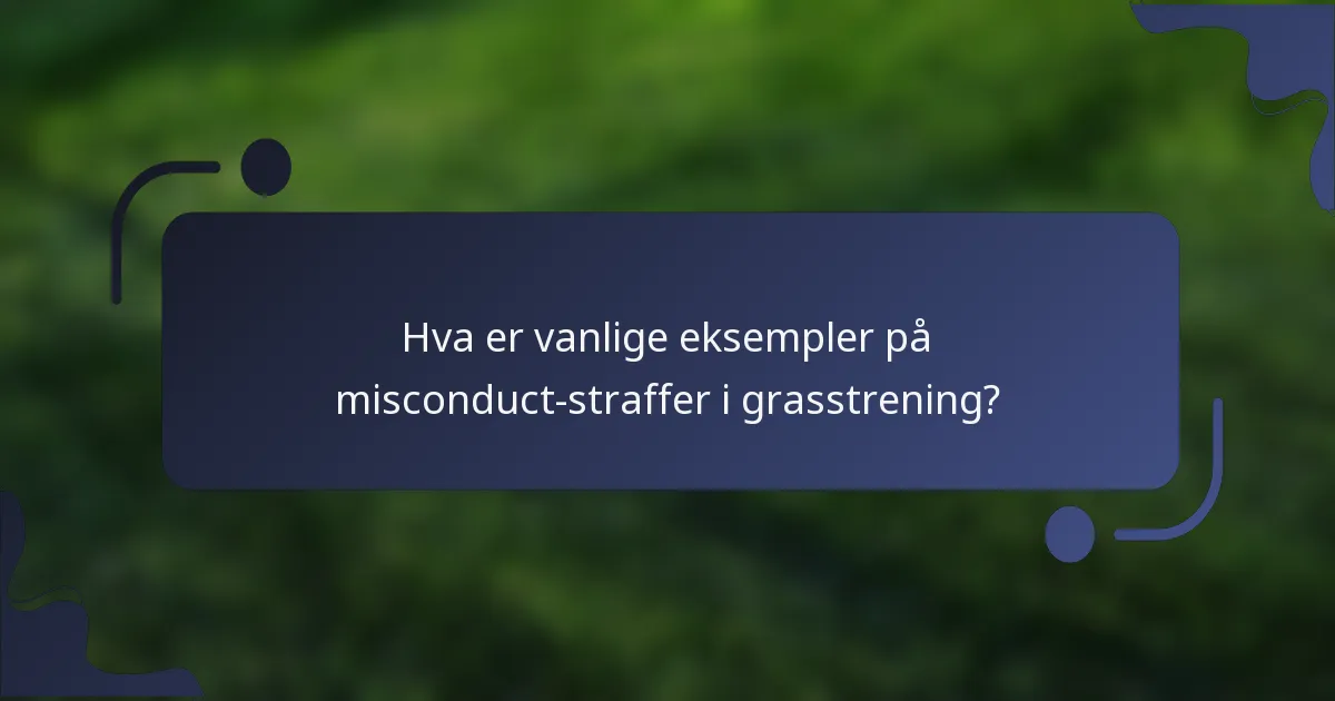 Hva er vanlige eksempler på misconduct-straffer i grasstrening?