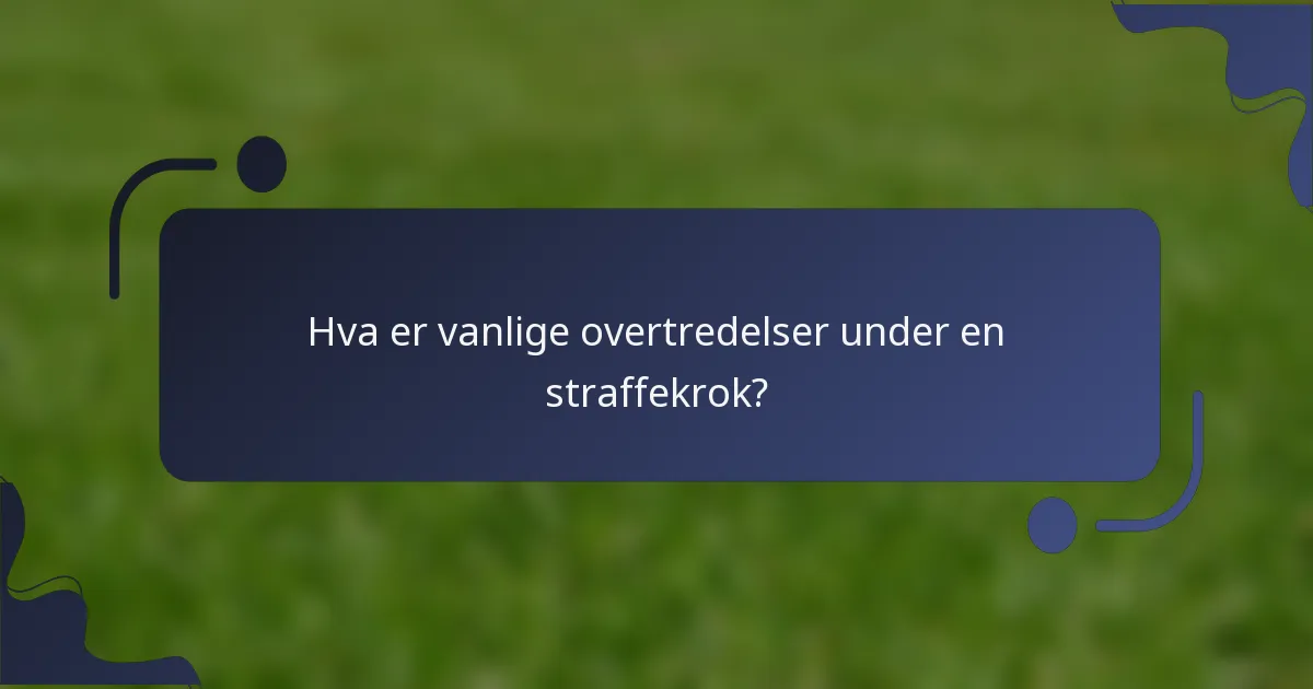 Hva er vanlige overtredelser under en straffekrok?
