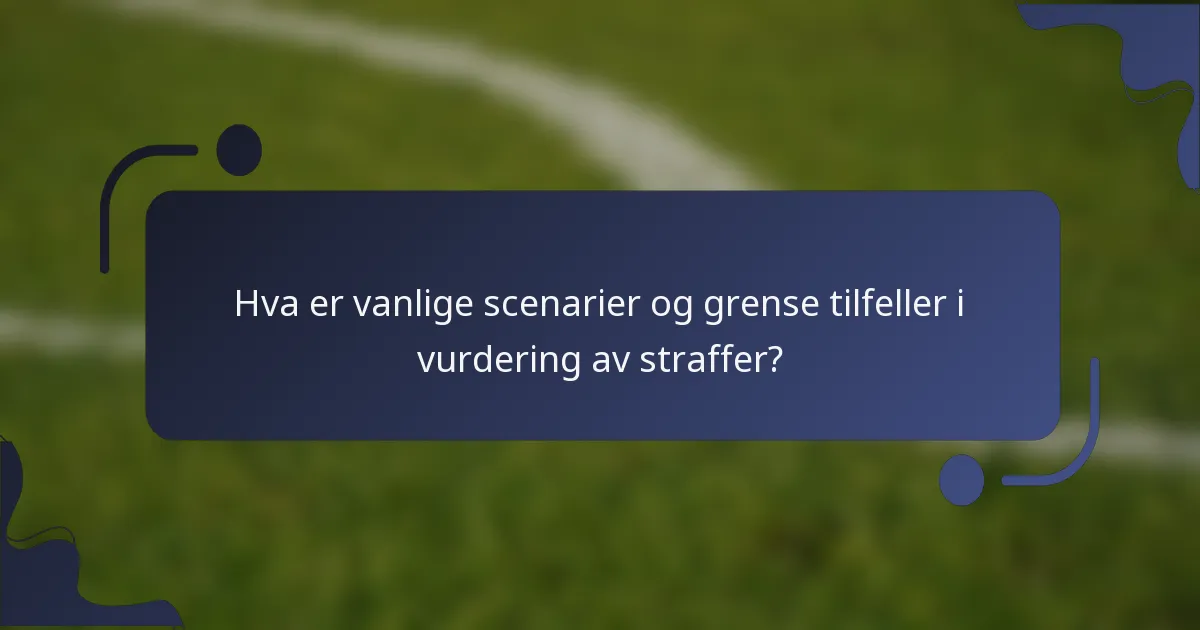 Hva er vanlige scenarier og grense tilfeller i vurdering av straffer?