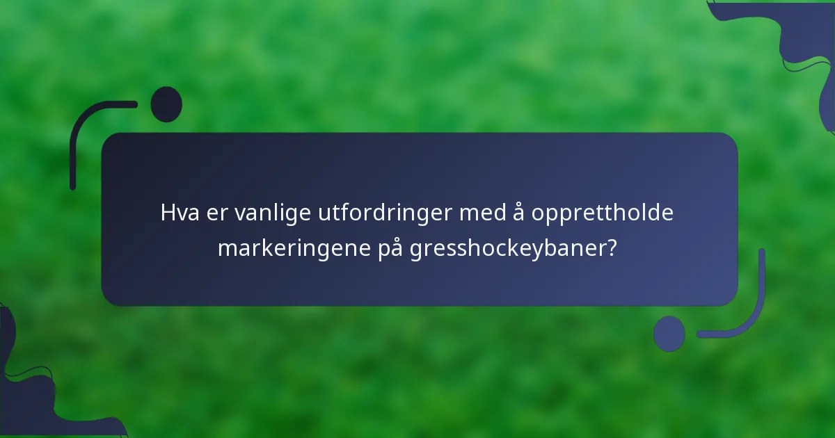 Hva er vanlige utfordringer med å opprettholde markeringene på gresshockeybaner?
