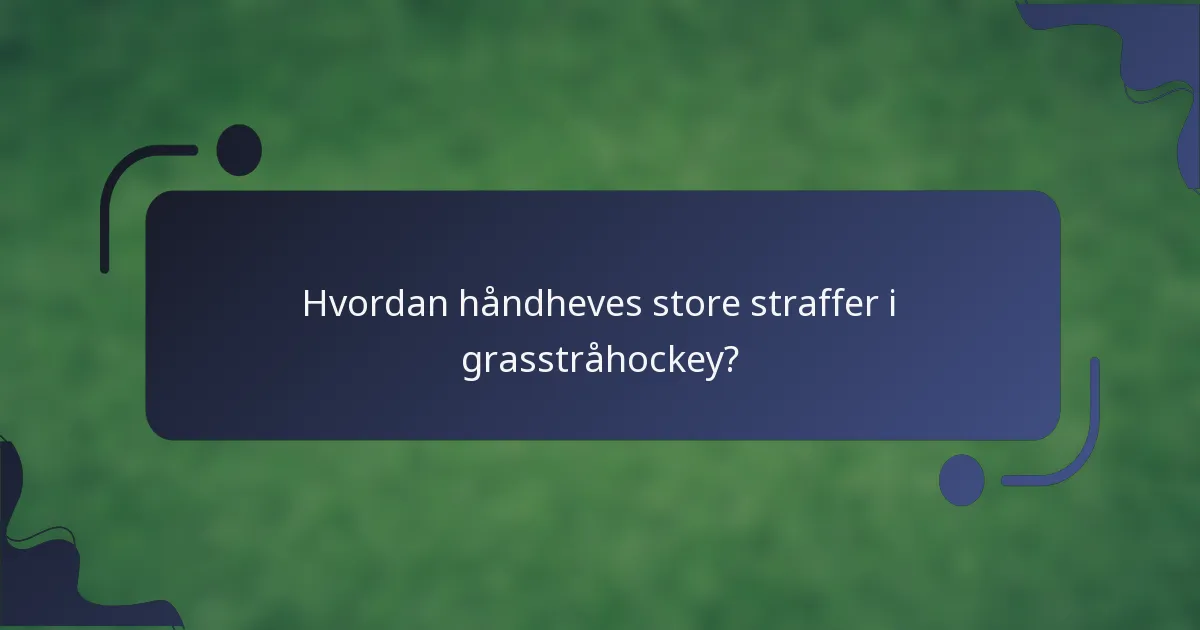 Hvordan håndheves store straffer i grasstråhockey?