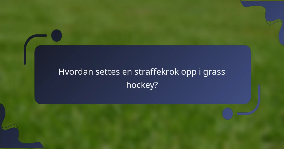 Hvordan settes en straffekrok opp i grass hockey?