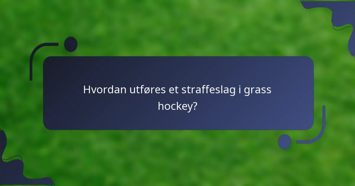 Hvordan utføres et straffeslag i grass hockey?